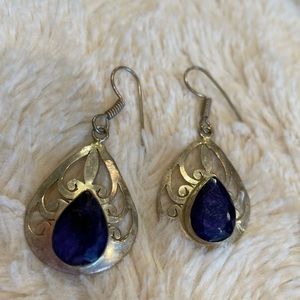 Silver and Indigo Earrings